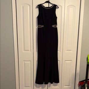 Xscape Black Maxi Dress with Silver Accents
